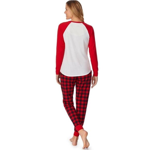 Cuddl Duds Womens Red Black Plaid Polar Bear Long Sleeve Pajamas Sets Sz S New - Picture 3 of 12